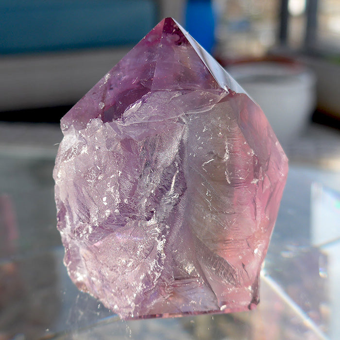 Small Ametrine Semi Polished Standing Point by Lawrence Stoller