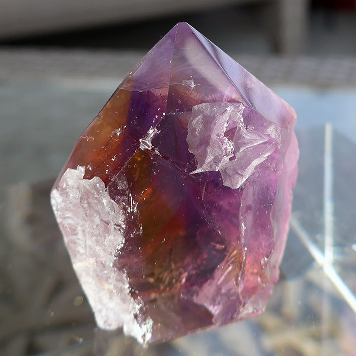 Small Ametrine Semi Polished Standing Point by Lawrence Stoller