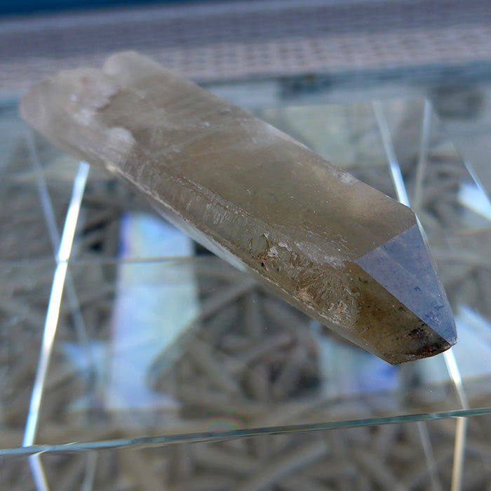 Smoky Citrine Lemurian with Key Crystal and Anatase