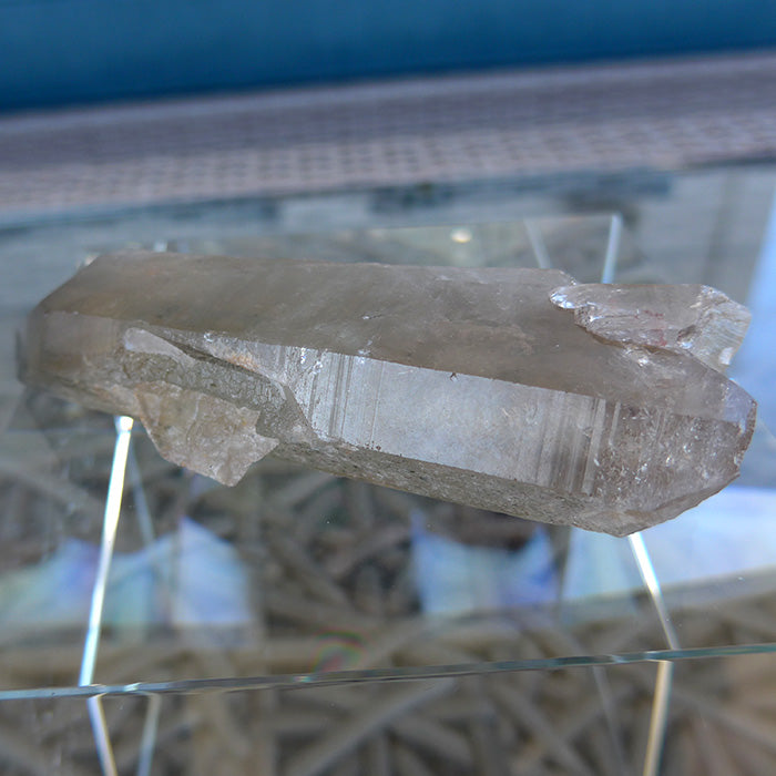 Smoky Citrine Lemurian with Key Crystal and Anatase