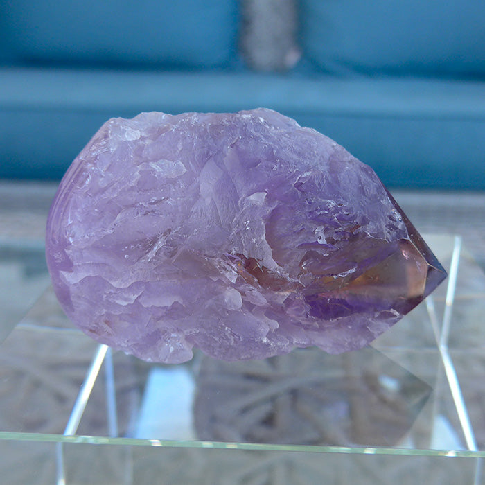 Semi Polished Rainbow Ametrine Wand with Smooth Tip by Lawrence Stoller