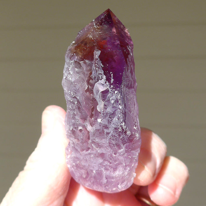 Semi Polished Rainbow Ametrine Wand with Smooth Tip by Lawrence Stoller