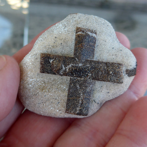 Beautiful Sparkling St. George Staurolite Cross