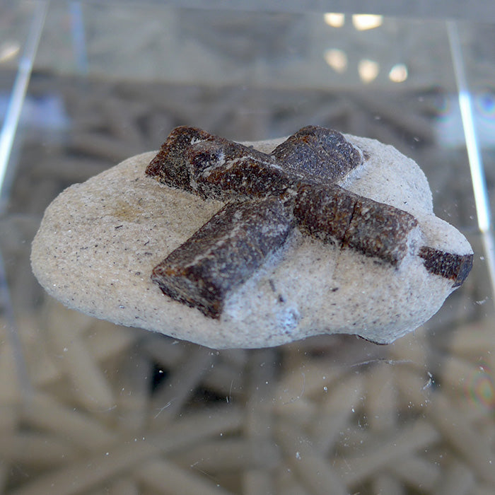 Beautiful Sparkling St. George Staurolite Cross