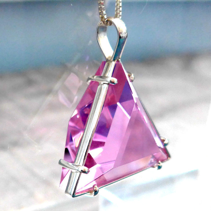 Super Size Non Tarnishing Trichroic Lavender Quartz Star of David Pendant by Kings Amao