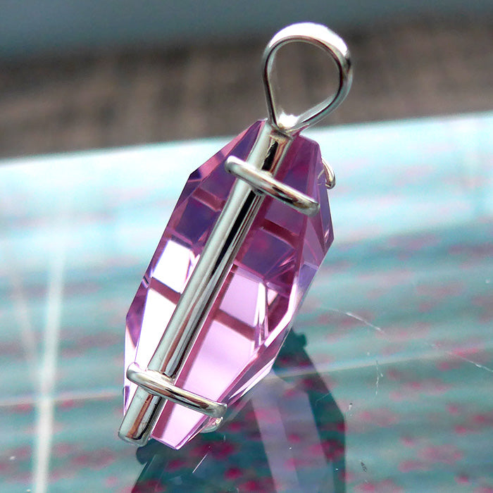 Super Size Non Tarnishing Trichroic Lavender Quartz Star of David Pendant by Kings Amao