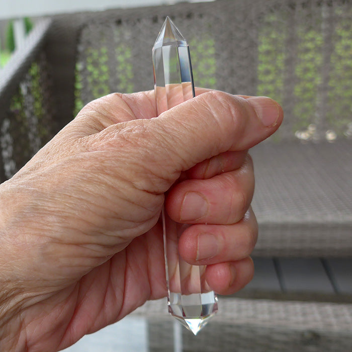 Sweet Slim 8 Facet Himalayan Quartz Vogel Wand by David Zhuang