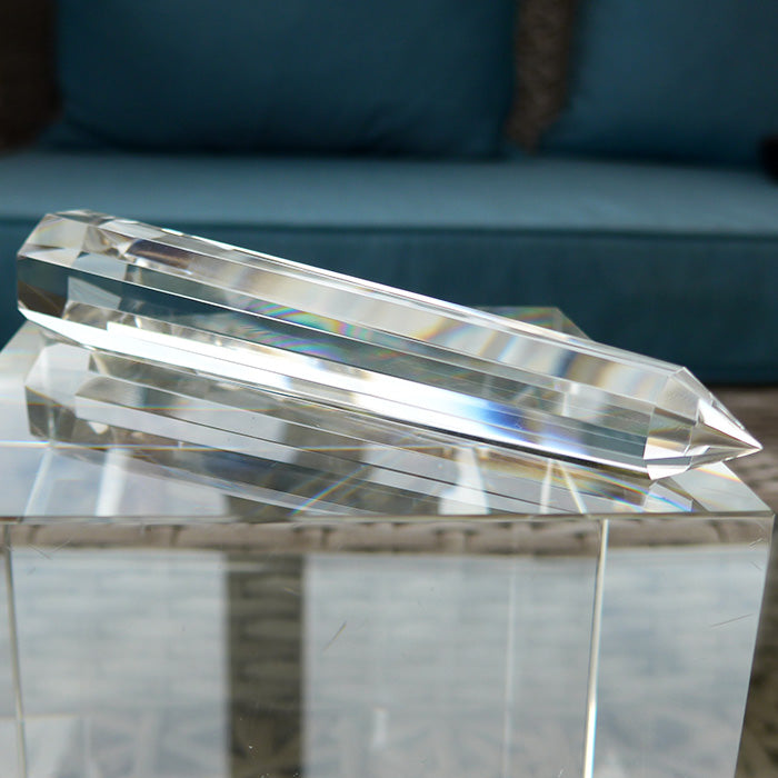 Tapering Octagonal Himalayan Quartz Vogel Wand by David Zhuang