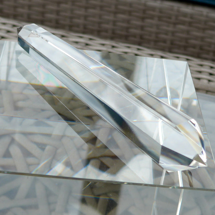 Tapering Octagonal Himalayan Quartz Vogel Wand by David Zhuang