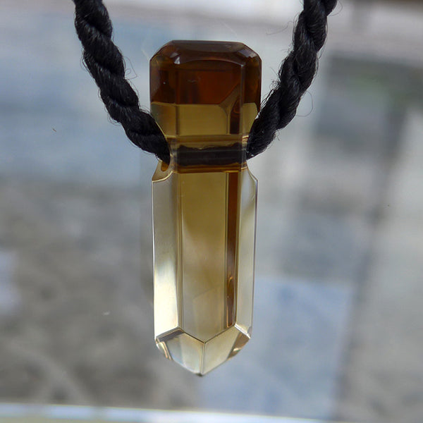 Hexagonal AAA Grade Citrine Pendant by Lawrence Stoller
