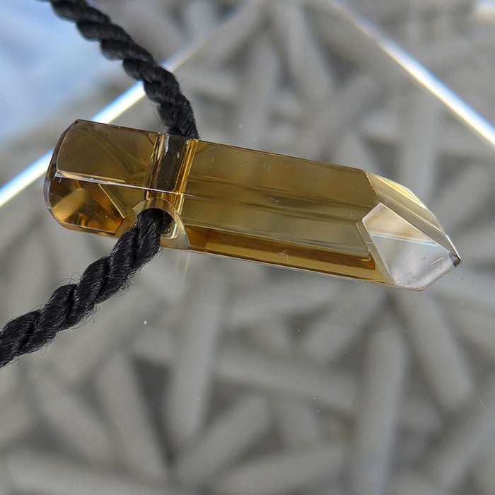 Hexagonal AAA Grade Citrine Pendant by Lawrence Stoller