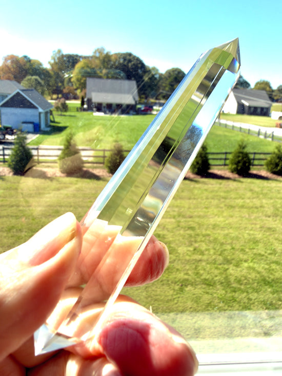 Translucent Octagonal Clear Quartz Vogel Wand