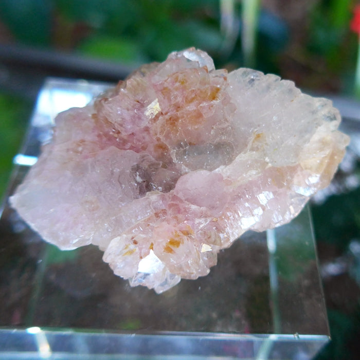 Two Sided Crystallized Rose Quartz Elestial Cluster