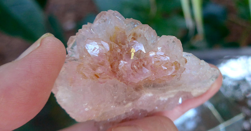 Two Sided Crystallized Rose Quartz Elestial Cluster