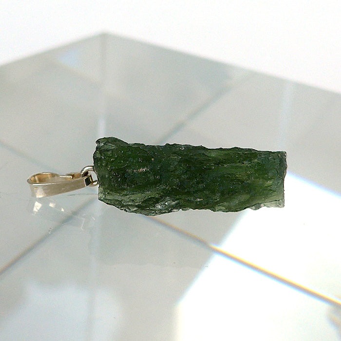 Unpolished Long Moldavite Pendant