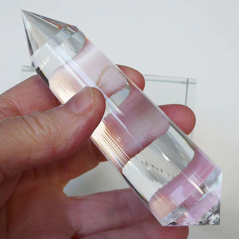 2X PRICE PLUNGE: Brilliant 8 Petal 88 Facet Vogel Phi Crystal Wand
