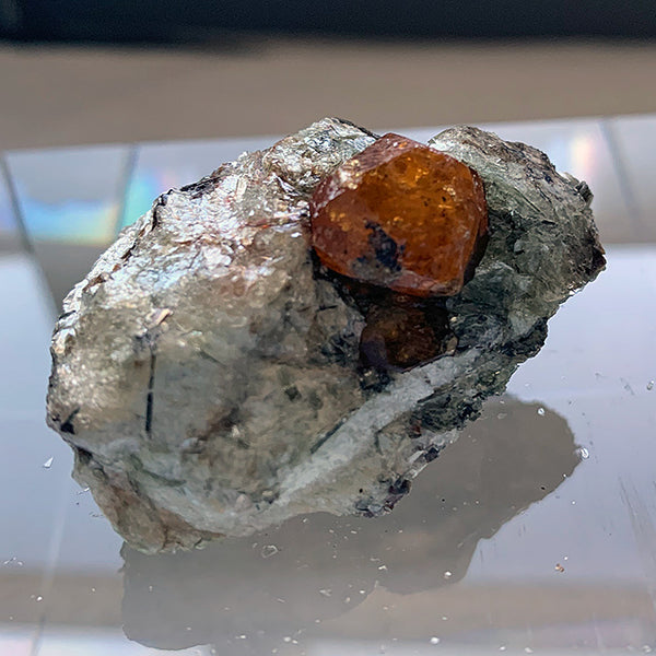 AAA Twin Spessartine Garnets in Glittering Matrix