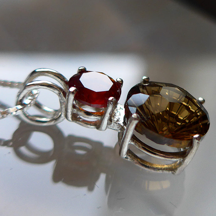 Citrine Super Nova with Hessonite Garnet Crown