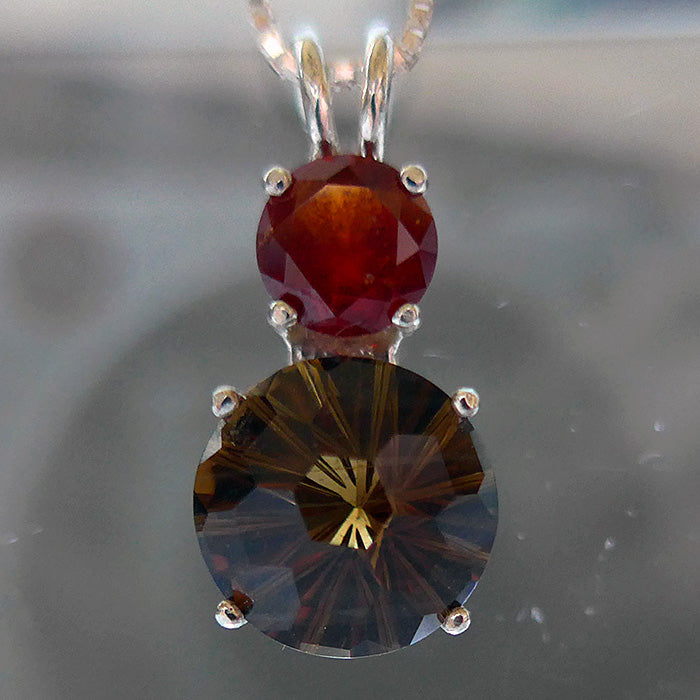 Citrine Super Nova with Hessonite Garnet Crown