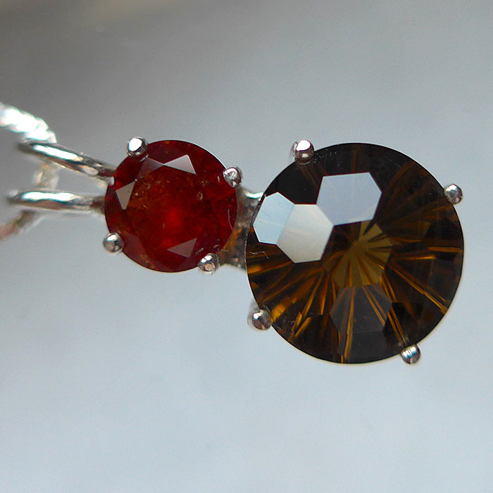 Citrine Super Nova with Hessonite Garnet Crown