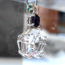 Clear Quartz Star of Venus with Round Iolite Crown