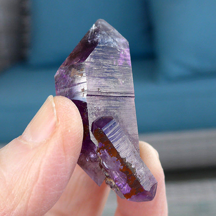 Deep Purple Brandberg Amethyst DT Triplet with Bridge Crystal