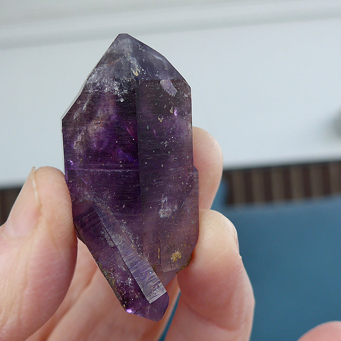 Deep Purple Brandberg Amethyst DT Triplet with Bridge Crystal