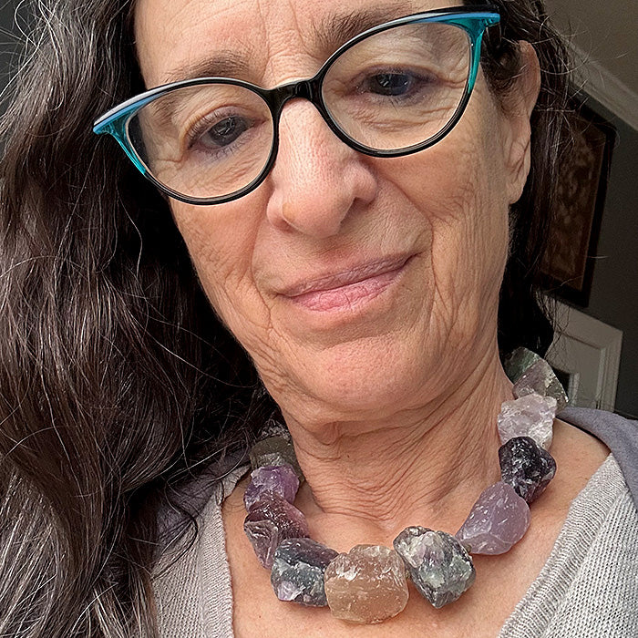 DRAMATIC PRICE DROP: Multicolored Kalan Fluorite Chunky Necklace