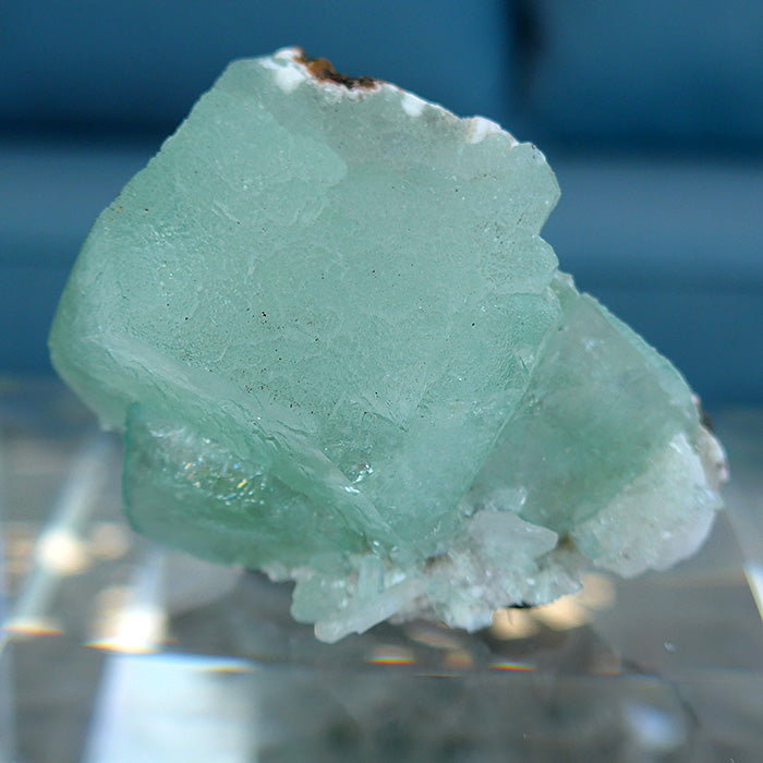 Green Apophyllite Cube on Matrix