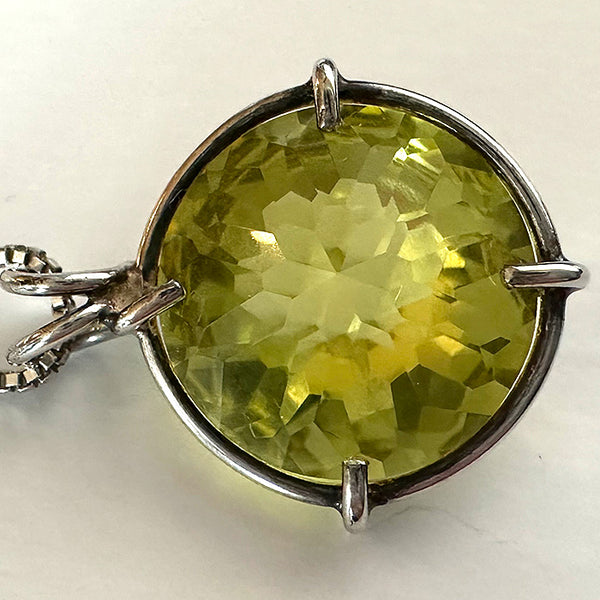 Citrine Lemon Quartz Radiant Heart Pendant