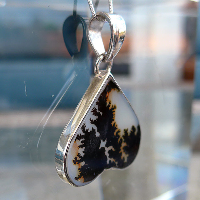 Merlinite Heart Pendant with Chain