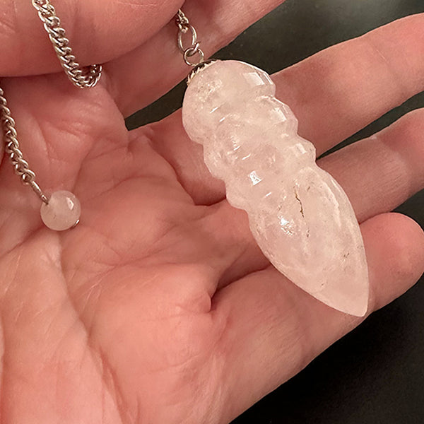 REDUCED TO HALF PRICE!! Milky Rose Quartz Egyptian Pendulum