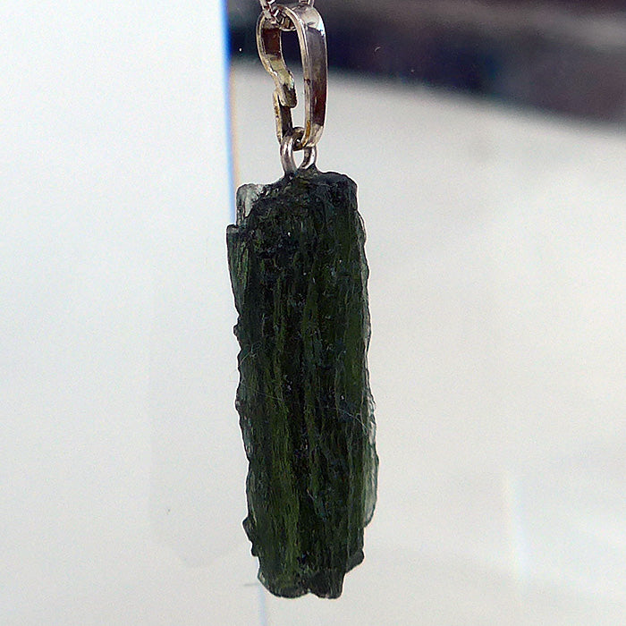 Unpolished Freeform Moldavite Pendant