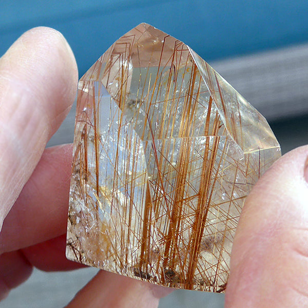 Gorgeous Orange Rutile Polished Reclining Point