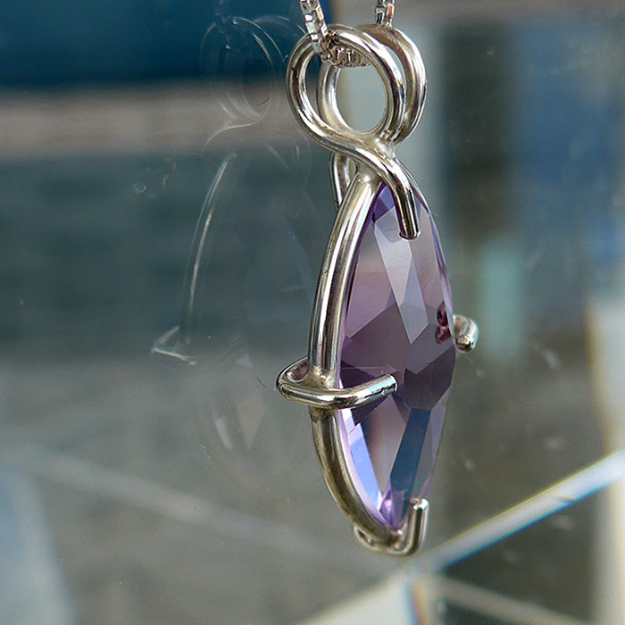 Amethyst Rose de France Infinite Eye Pendant