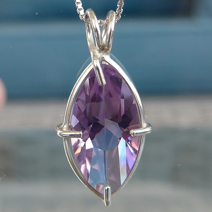 Amethyst Rose de France Infinite Eye Pendant