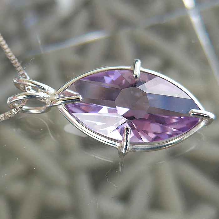 Amethyst Rose de France Infinite Eye Pendant 1.2" H x .5" W x .35" D Amethyst Rose de France Infinite Eye Pendant 1.2" H x .5" W x .35" D