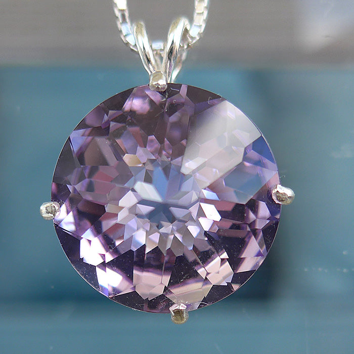 Amethyst Rose de France Radiant Heart Basket Setting Pendant