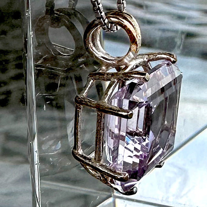 Amethyst Rose de France Earth Heart Pendant