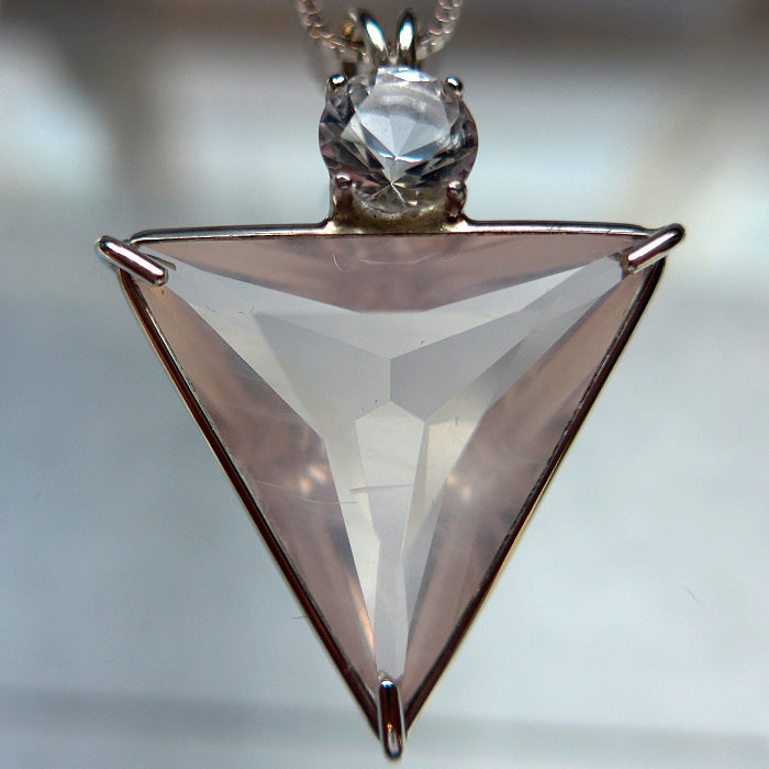 Rose Quartz Angelic Star with Round John of God Topstone