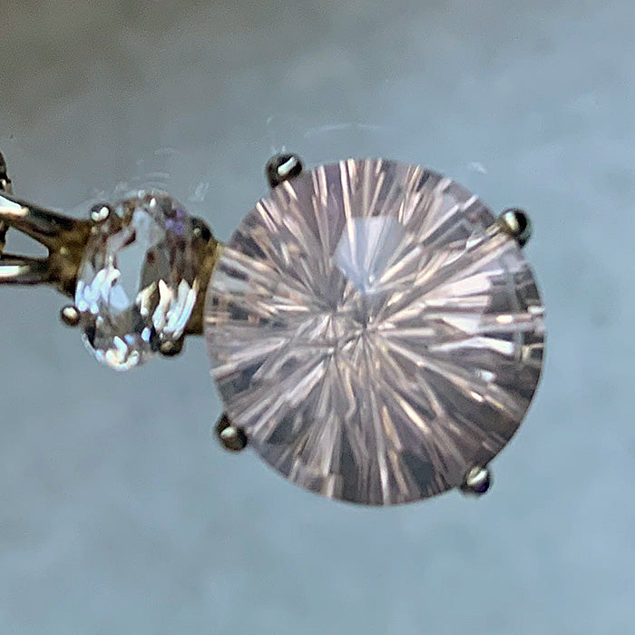 Rose Quartz 12 mm Super Nova pendant with Sparkling Danburite