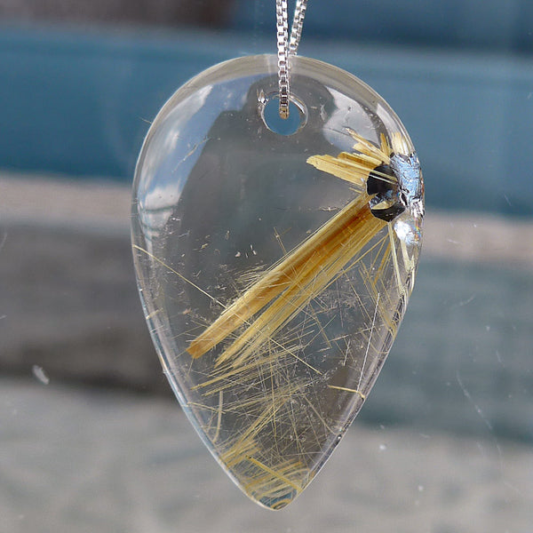 Golden Rutile Quartz Star Pendant by Brian Cook