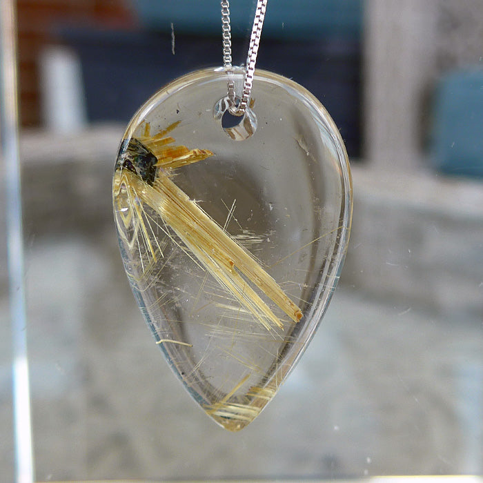 Golden Rutile Quartz Star Pendant by Brian Cook