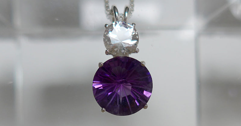 Amethyst Super Nova Pendant with Round John of God Quartz