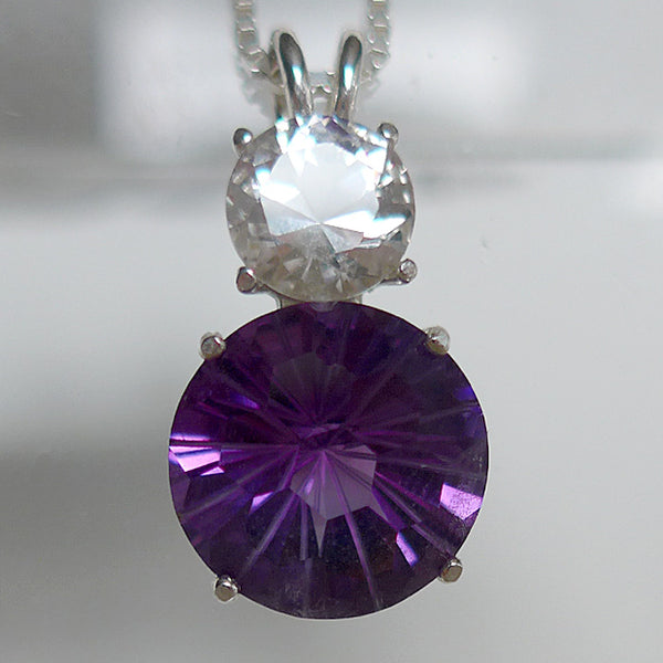 Amethyst Super Nova Pendant with Round John of God Quartz