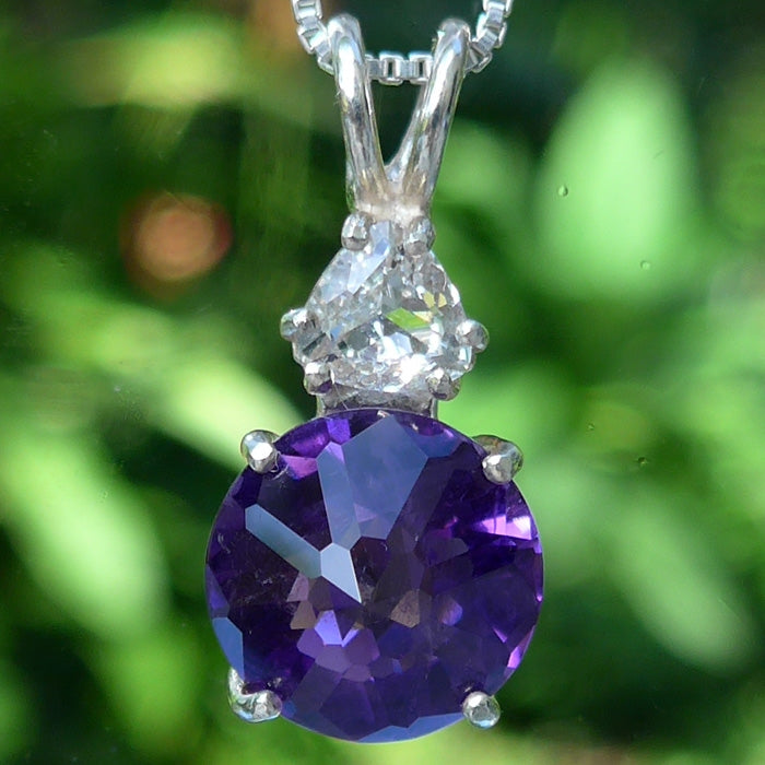 Amethyst Mini Radiant Heart with Trillion Danburite