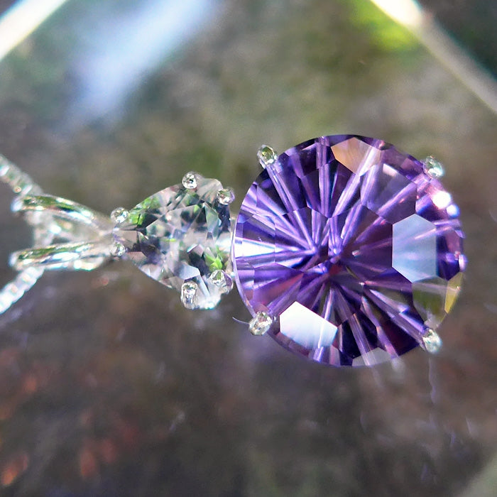 Amethyst Super Nova Pendant with Trillion John of God Quartz Crown