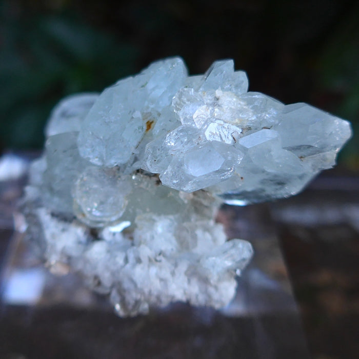 Aquamarine and Muscovite Cluster on Matrix
