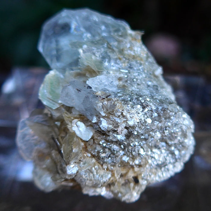 Gemmy Aquamarine and Muscovite Cluster on Matrix