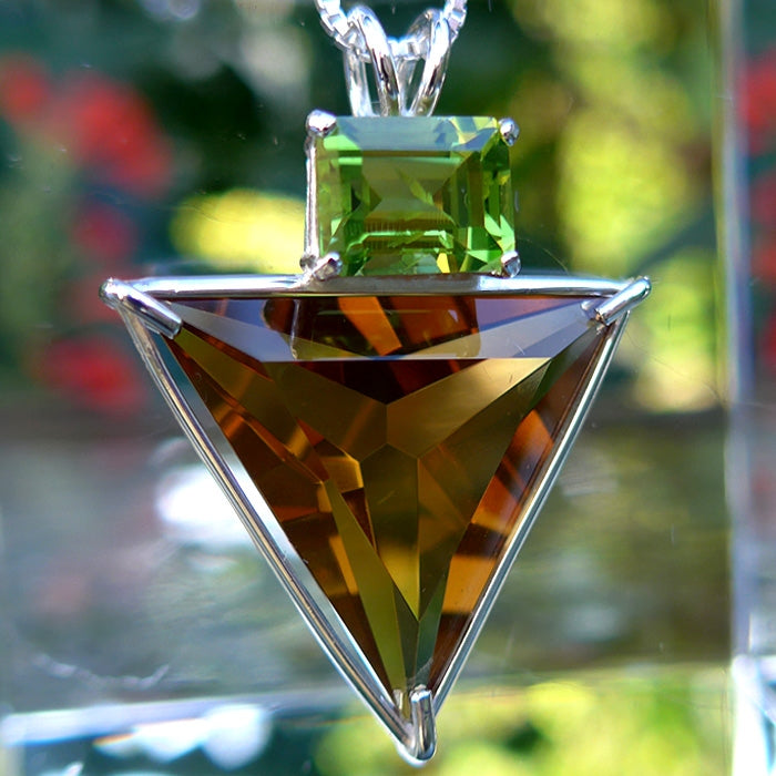 Citrine Angelic Star with Emerald Cut Peridot Crown